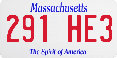 MA license plate 291HE3