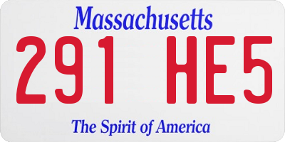 MA license plate 291HE5