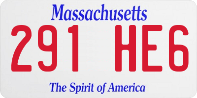 MA license plate 291HE6