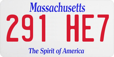 MA license plate 291HE7