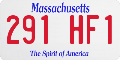 MA license plate 291HF1