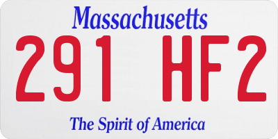 MA license plate 291HF2