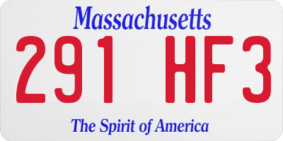 MA license plate 291HF3