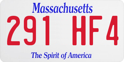 MA license plate 291HF4