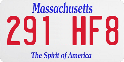 MA license plate 291HF8