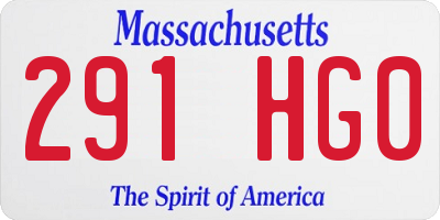 MA license plate 291HG0