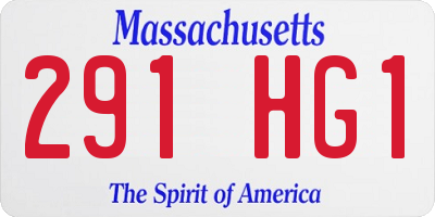 MA license plate 291HG1