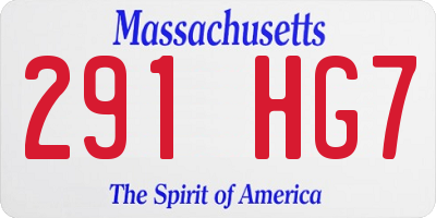 MA license plate 291HG7