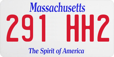 MA license plate 291HH2