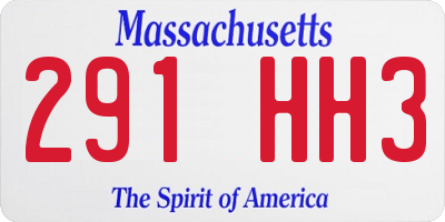 MA license plate 291HH3