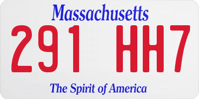 MA license plate 291HH7