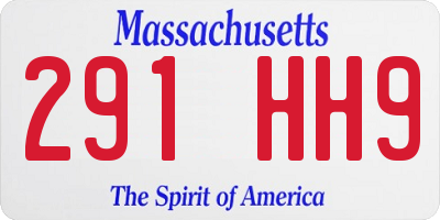 MA license plate 291HH9