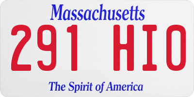MA license plate 291HI0