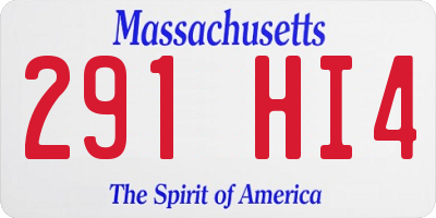 MA license plate 291HI4