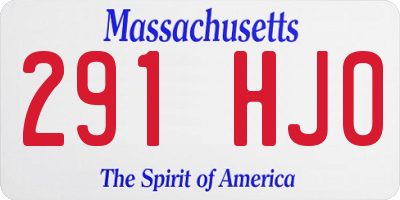 MA license plate 291HJ0