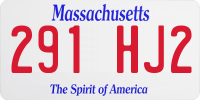 MA license plate 291HJ2