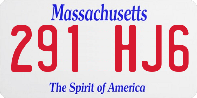 MA license plate 291HJ6