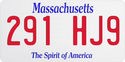 MA license plate 291HJ9