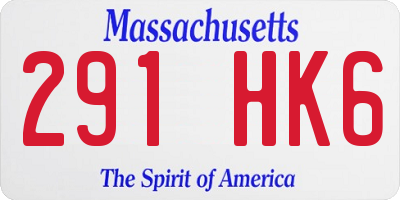 MA license plate 291HK6