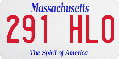 MA license plate 291HL0