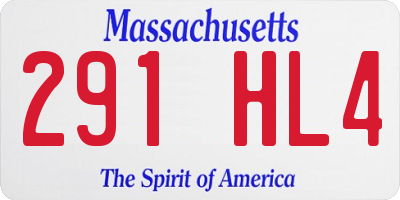 MA license plate 291HL4