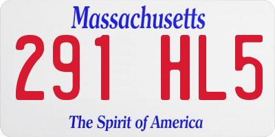 MA license plate 291HL5