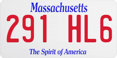 MA license plate 291HL6