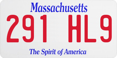 MA license plate 291HL9