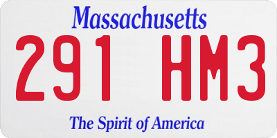 MA license plate 291HM3