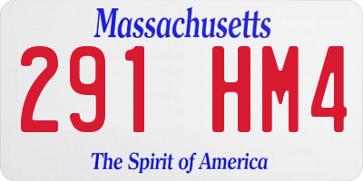 MA license plate 291HM4