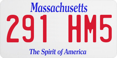 MA license plate 291HM5