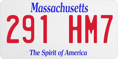 MA license plate 291HM7