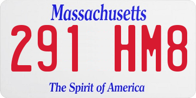 MA license plate 291HM8