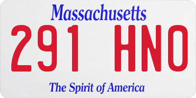 MA license plate 291HN0