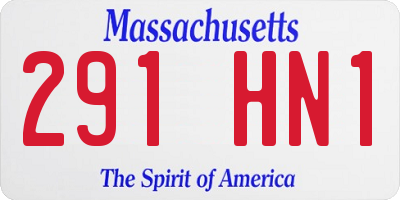 MA license plate 291HN1