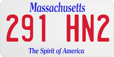 MA license plate 291HN2