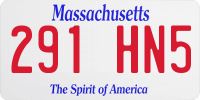MA license plate 291HN5