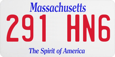 MA license plate 291HN6