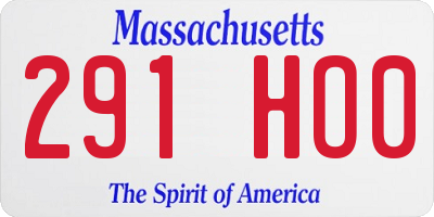 MA license plate 291HO0