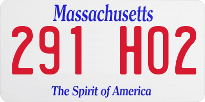 MA license plate 291HO2