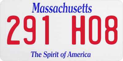 MA license plate 291HO8