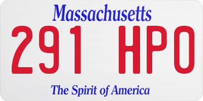 MA license plate 291HP0