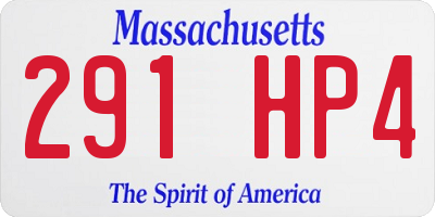 MA license plate 291HP4