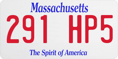 MA license plate 291HP5