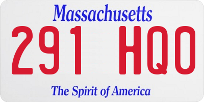 MA license plate 291HQ0