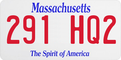 MA license plate 291HQ2