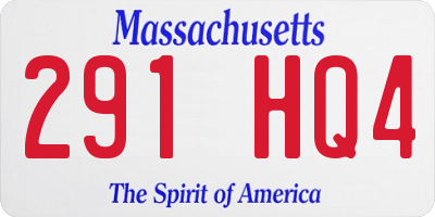 MA license plate 291HQ4
