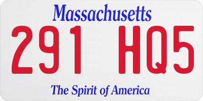 MA license plate 291HQ5