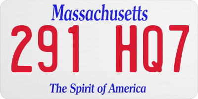 MA license plate 291HQ7