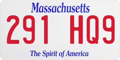 MA license plate 291HQ9